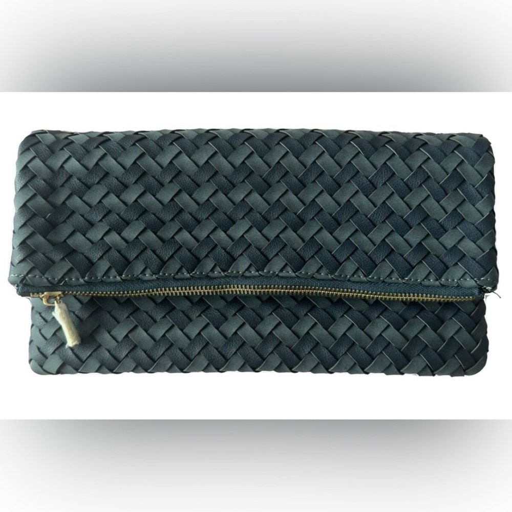 NEW Sole Society Marlee Woven Clutch/Crossbody Bag in Navy‎